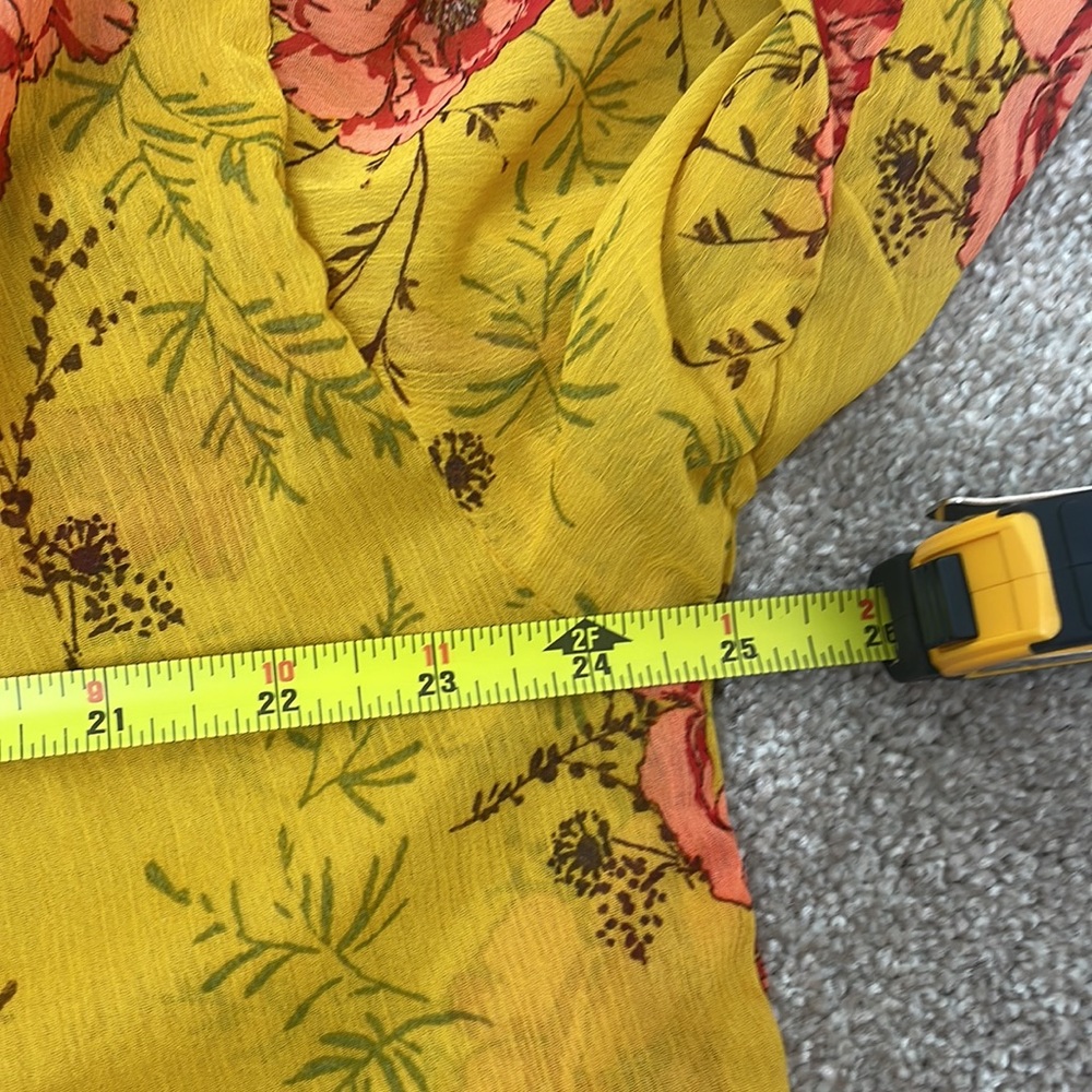 Lumiere Floral Button Up Mustard Shirt - Picture 12 of 13